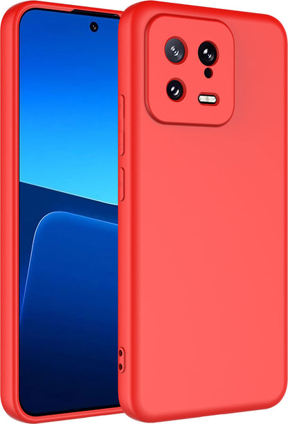 Xiaomi Mi 13 Kılıf Mnc Mara Laaakan Kapak-Kırmızı
