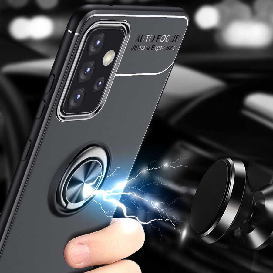 Galaxy A52 Kılıf Mnc Ravel Silikon Kapak-Siyah-Rose Gold