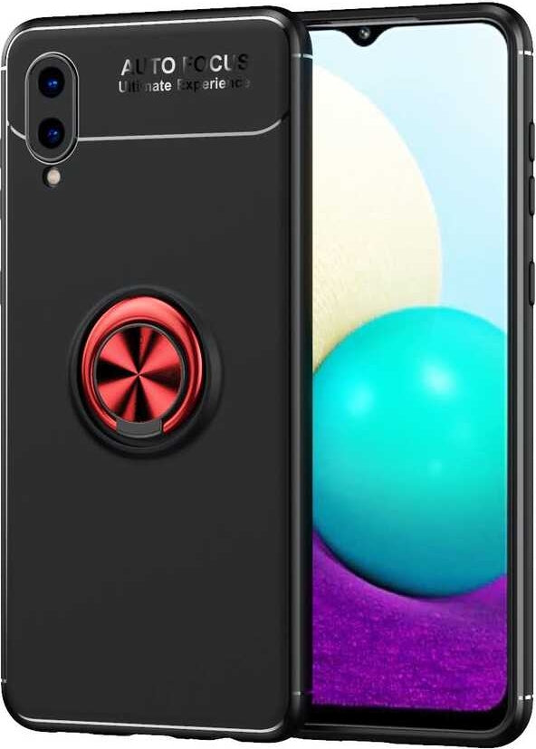 Galaxy A02 Kılıf Mnc Ravel Silikon Kapak-Siyah-Kırmızı