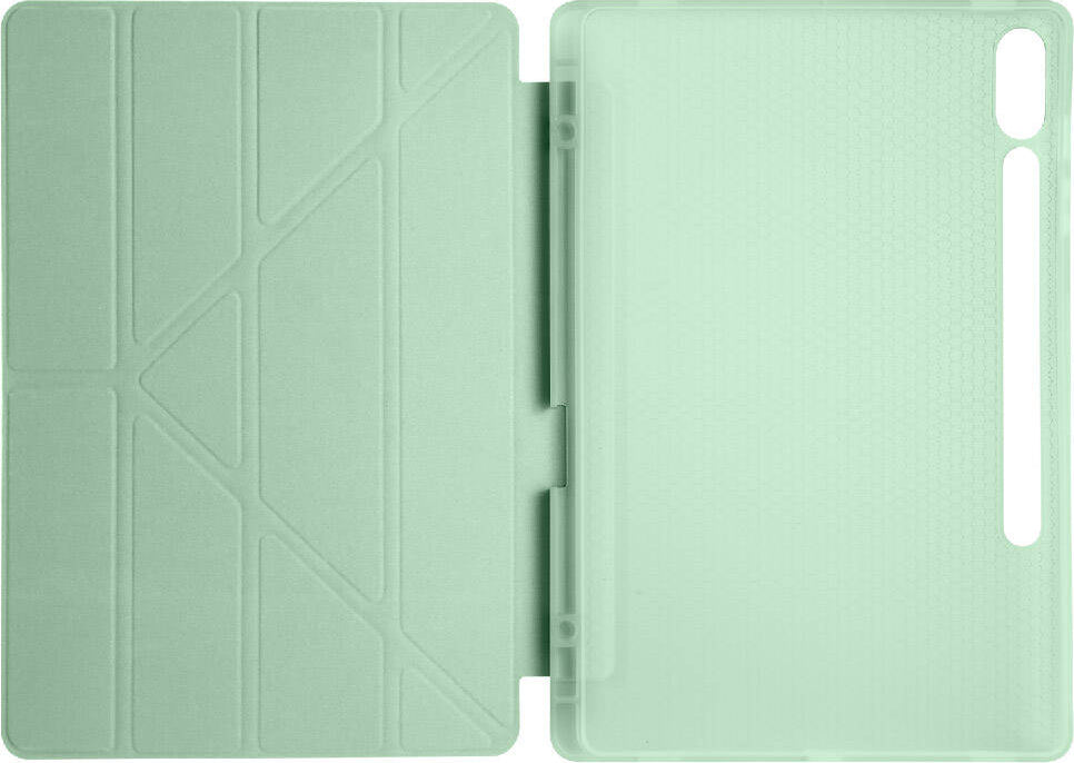 Galaxy Tab S9 Plus Kılıf  Uyumlu Mnc Tri Folding Kalem Bölmeli Standlı Kılıf-Siyah