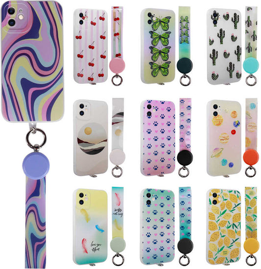 Apple iPhone 11 Kılıf Desenli El Askılı Ipli Mnc Arte Silikon Kapak-No3