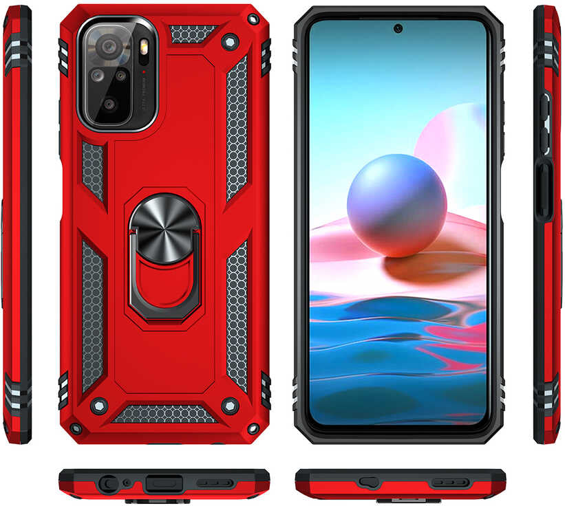 Xiaomi Poco M5S Kılıf Mnc Vega Kapak-Kırmızı