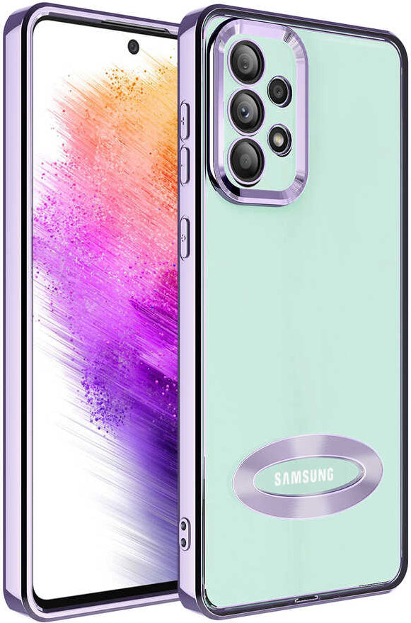 Galaxy A73 Kılıf Kamera Korumalı Logo Gösteren Mnc Omega Kapak-Lila