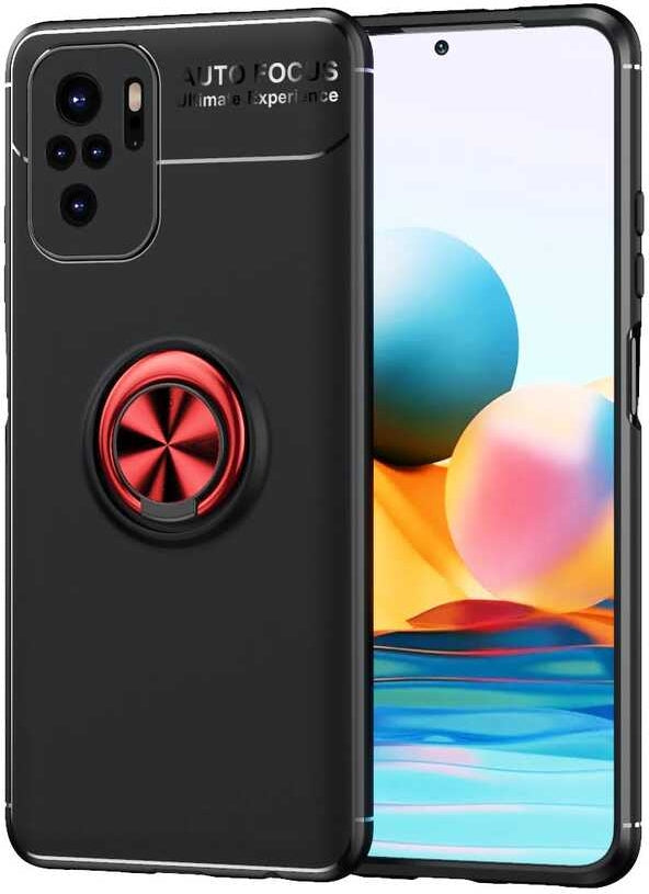 Xiaomi Redmi Note 10S Kılıf Mnc Ravel Silikon Kapak-Siyah-Kırmızı