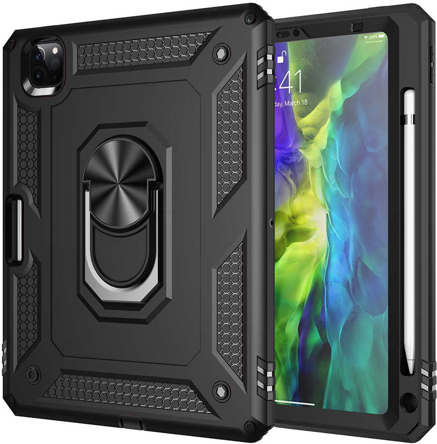iPad Pro 11 2021 (3.nesil) - Uyumlu Uyumlu Mnc Tablet Vega Kapak-Siyah
