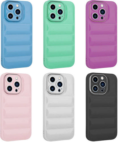 Apple iPhone 13 Pro Max Kılıf Kamera Korumalı Parlak Airbag'li Mnc Galya Kapak-Beyaz