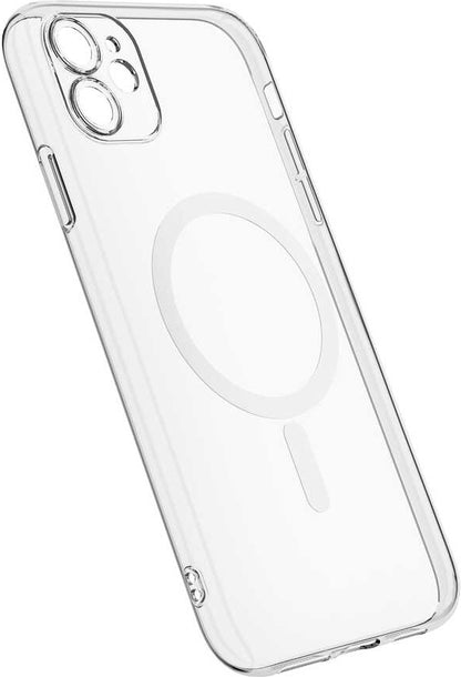 Apple iPhone 12 Kılıf Kamera Korumalı Magsafe Sert Pc Mnc Porto Kapak-Renksiz