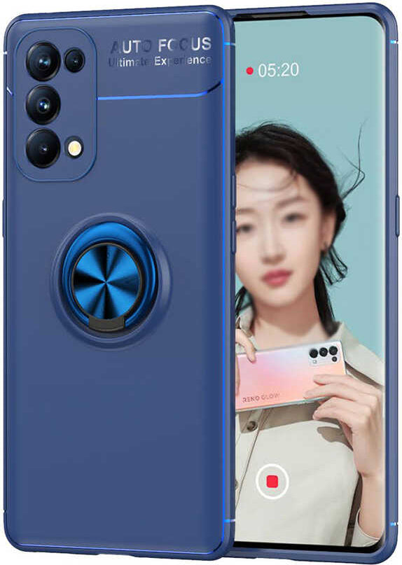 Oppo Reno 5 Pro 5g Kılıf Mnc Ravel Silikon Kapak-Mavi