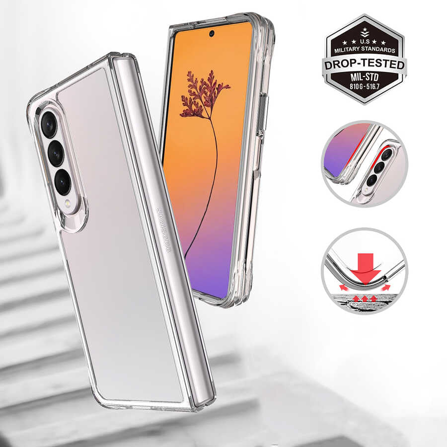 Galaxy Z Fold 4 Kılıf Mnc Vonn Kapak-Renksiz