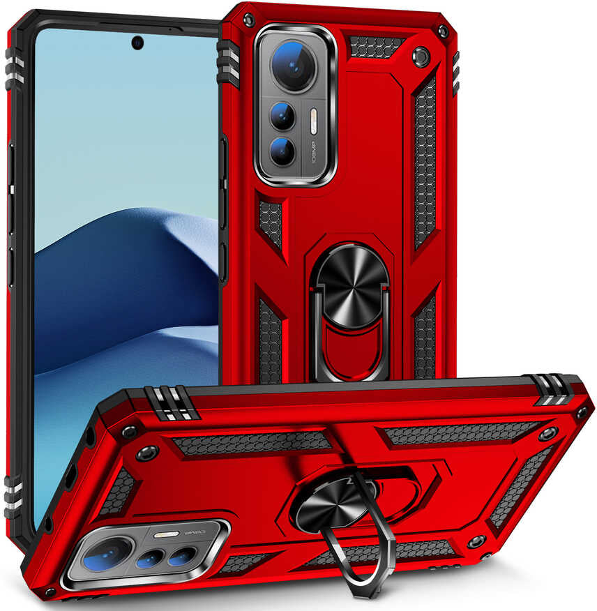 Xiaomi Xiaomi 12 Lite Kılıf Mnc Vega Kapak-Kırmızı