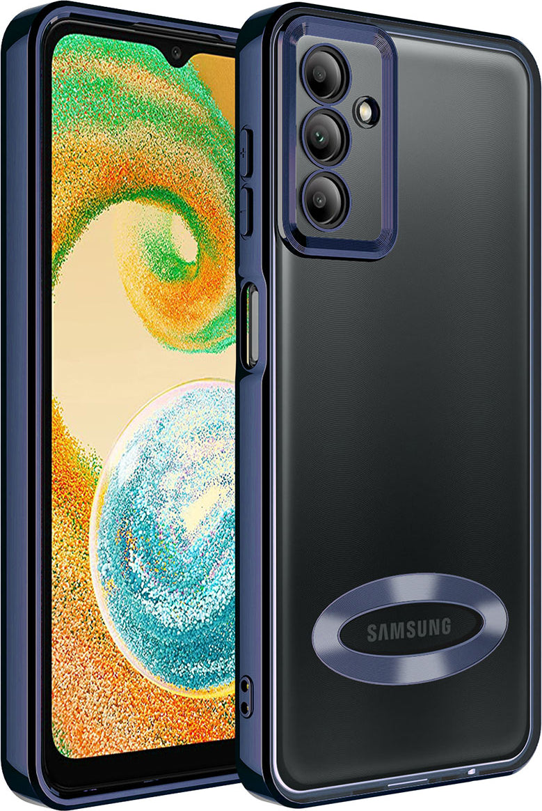 Galaxy A14 Kılıf Kamera Korumalı Logo Gösteren Mnc Omega Kapak-Lacivert