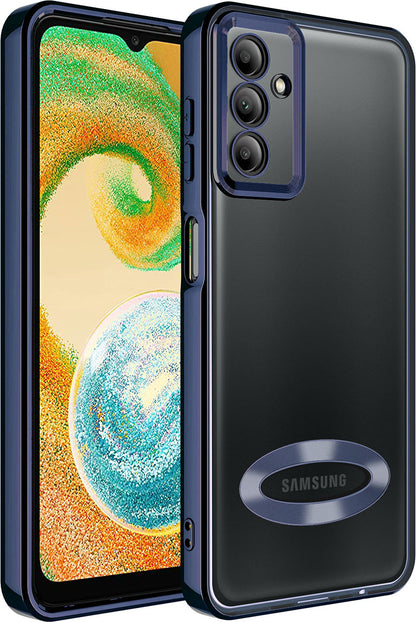 Galaxy A14 Kılıf Kamera Korumalı Logo Gösteren Mnc Omega Kapak-Lacivert