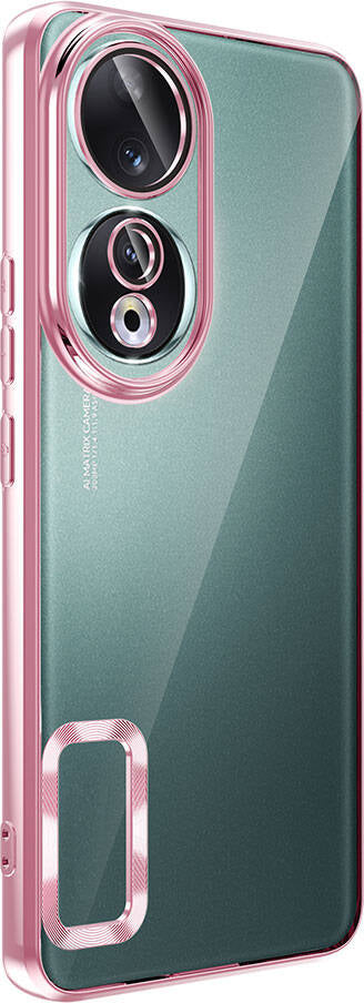 Huawei Honor 90 Kılıf Kamera Korumalı Logo Gösteren Mnc Omega Kapak-Gümüş