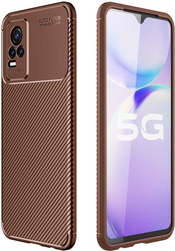Vivo V21E Kılıf Mnc Negro Silikon Kapak-Kahverengi