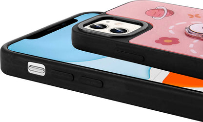 Apple iPhone 11 Kılıf Parlayan Kabartmalı Ikonik Figürlü Mnc Amas Silikon Kapak-Pembe