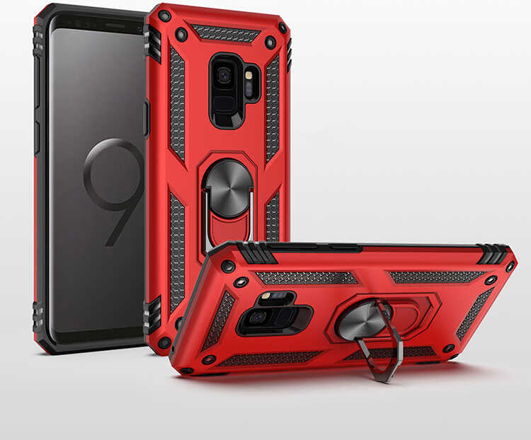 Galaxy S9 Kılıf Mnc Vega Kapak-Kırmızı