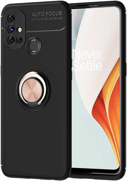 One Plus Nord N10 5g Kılıf Mnc Ravel Silikon Kapak-Siyah-Rose Gold
