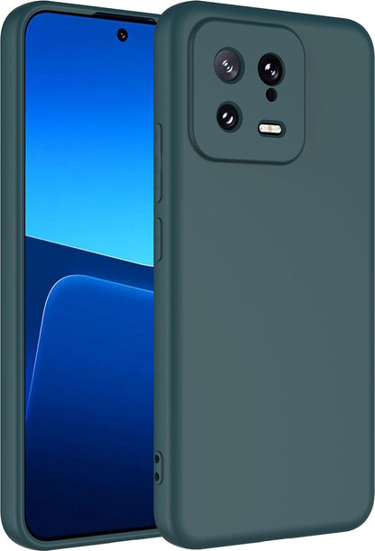 Xiaomi Mi 13 Kılıf Mnc Mara Laaakan Kapak-Koyu Yeşil