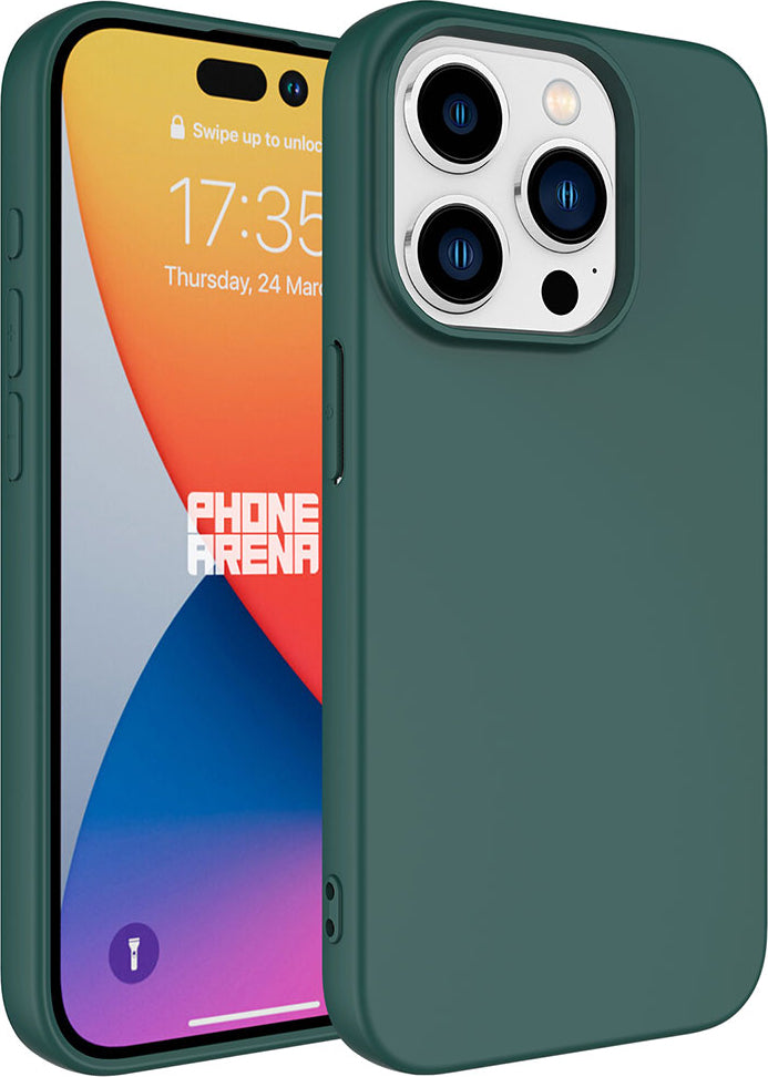 Apple iPhone 15 Pro Max Kılıf Mnc Lsr Laaakan Kapak-Koyu Yeşil