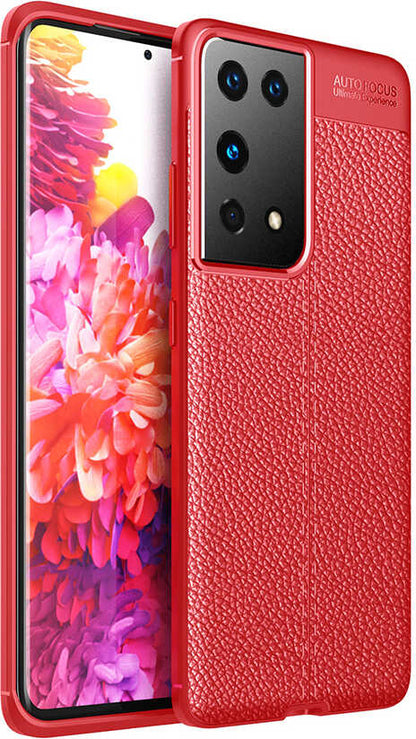 Galaxy S21 Ultra Kılıf Mnc Niss Silikon Kapak-Kırmızı