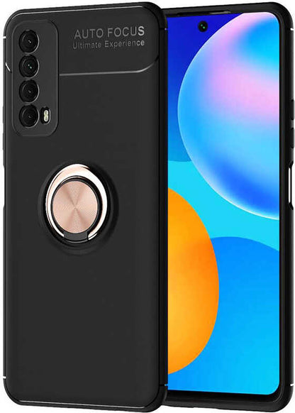 Huawei P Smart 2021 Kılıf Mnc Ravel Silikon Kapak-Siyah-Rose Gold