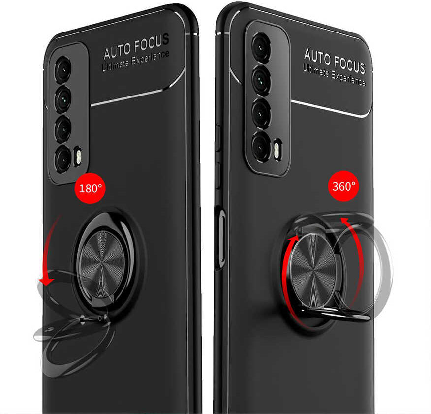Huawei P Smart 2021 Kılıf Mnc Ravel Silikon Kapak-Siyah-Rose Gold