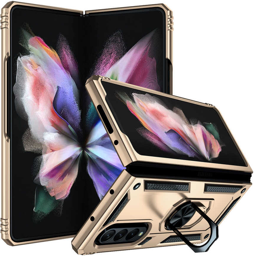 Galaxy Z Fold 3 Kılıf Mnc Vega Kapak-Gold