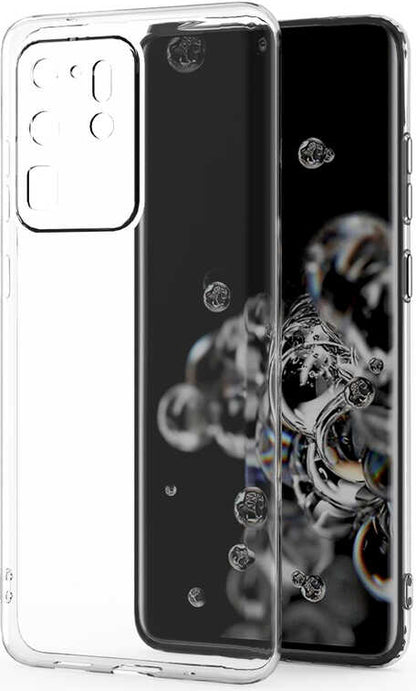 Galaxy S20 Ultra Kılıf Mnc Kamera Korumalı Süper Silikon Kapak-Renksiz