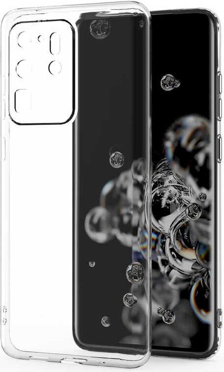 Galaxy S20 Ultra Kılıf Mnc Kamera Korumalı Süper Silikon Kapak-Renksiz