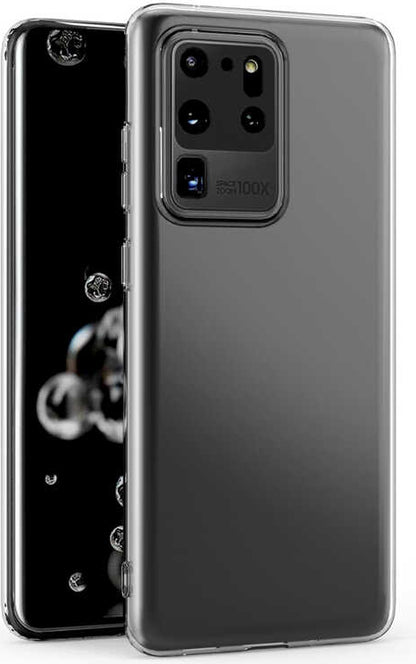Galaxy S20 Ultra Kılıf Mnc Kamera Korumalı Süper Silikon Kapak-Renksiz
