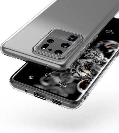 Galaxy S20 Ultra Kılıf Mnc Kamera Korumalı Süper Silikon Kapak-Renksiz