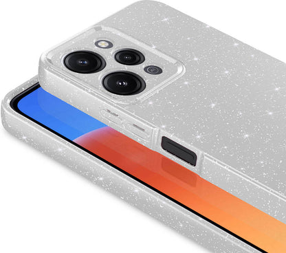 Xiaomi Redmi 12 Kılıf Kamera Korumalı Simli Lüks Mnc Koton Kapak-Pembe Koyu