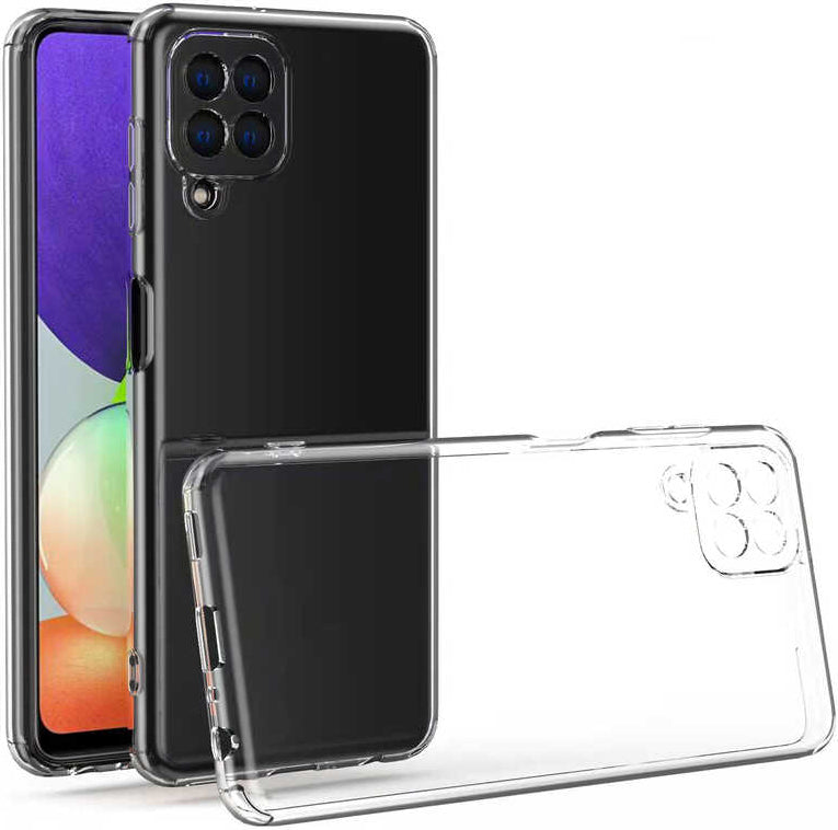 Galaxy M32 Kılıf Mnc Kamera Korumalı Süper Silikon Kapak-Renksiz