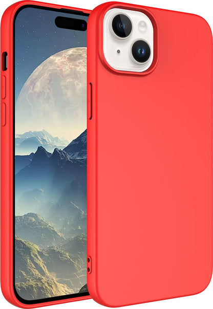 Apple iPhone 15 Plus Kılıf Mnc Lsr Laaakan Kapak-Kırmızı