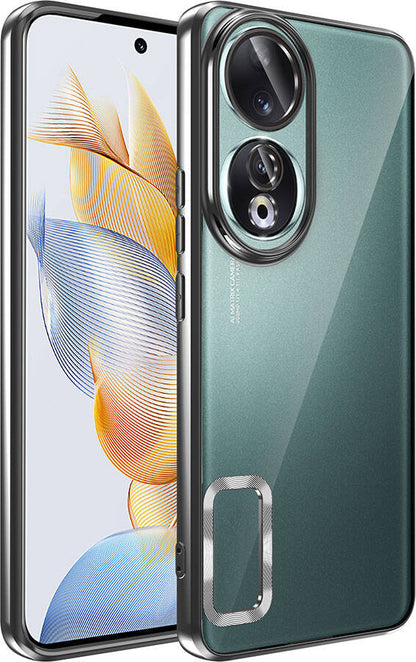 Huawei Honor 90 Kılıf Kamera Korumalı Logo Gösteren Mnc Omega Kapak-Siyah