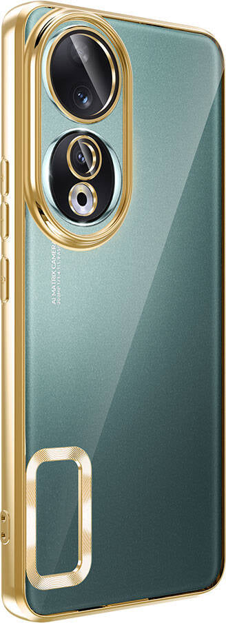 Huawei Honor 90 Kılıf Kamera Korumalı Logo Gösteren Mnc Omega Kapak-Siyah