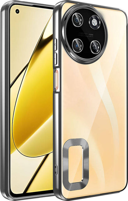 Realme 11 4g Kılıf Kamera Korumalı Logo Gösteren Mnc Omega Kapak-Siyah