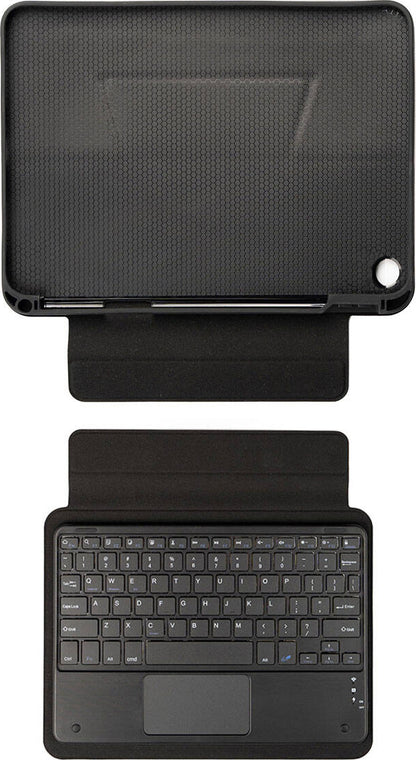 Galaxy Tab A9 Plus Uyumlu Mnc Border Keyboard Bluetooh Bağlantılı Standlı Klavyeli Tablet Kılıfı-Siyah