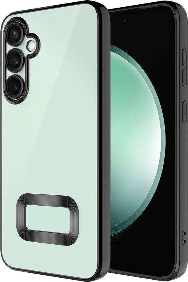 Galaxy S24 Kılıf Kamera Korumalı Logo Gösteren Mnc Omega Kapak-Siyah