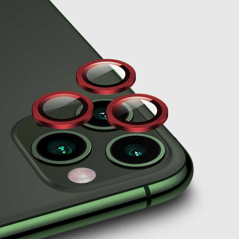 iPhone 12 Pro Uyumlu Mnc Cl-01 Kamera Lens Koruyucu-Kırmızı