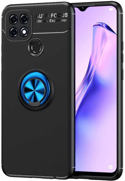 Oppo A15S Kılıf Mnc Ravel Silikon Kapak-Siyah-Mavi