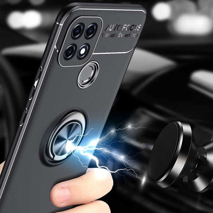 Oppo A15S Kılıf Mnc Ravel Silikon Kapak-Siyah-Mavi