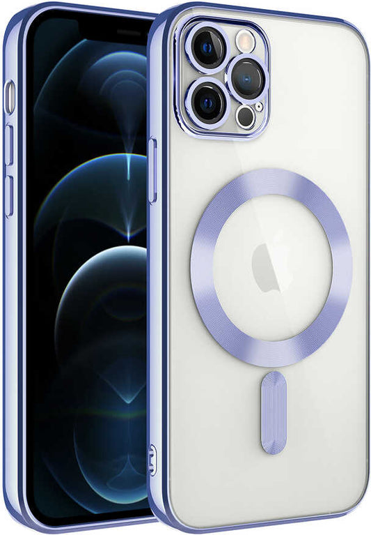 Apple iPhone 11 Pro Kılıf Kamera Korumalı Magsafe Wireless Şarj Özellikli Mnc Demre Kapak-Lila