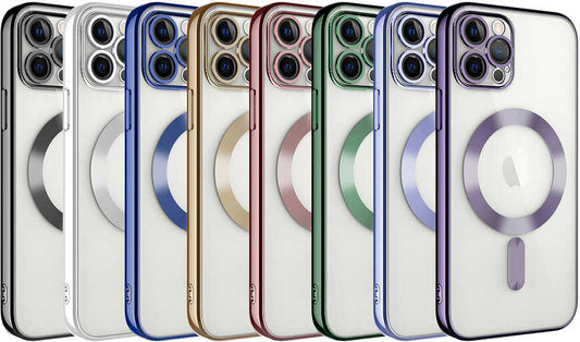 Apple iPhone 11 Pro Kılıf Kamera Korumalı Magsafe Wireless Şarj Özellikli Mnc Demre Kapak-Lila