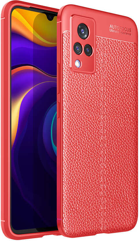 Vivo V21 Kılıf Mnc Niss Silikon Kapak-Kırmızı