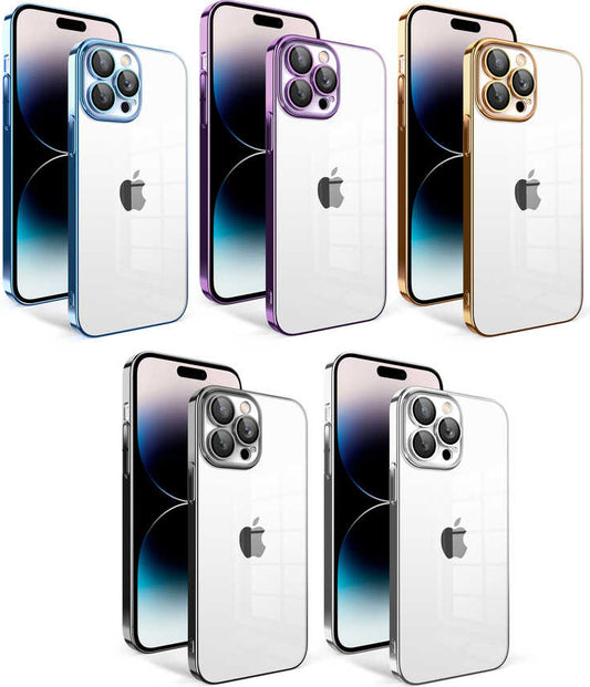 Apple iPhone 14 Pro Kılıf Kamera Korumalı Renkli Çerçeveli Mnc Garaj Kapak-Koyu Mor