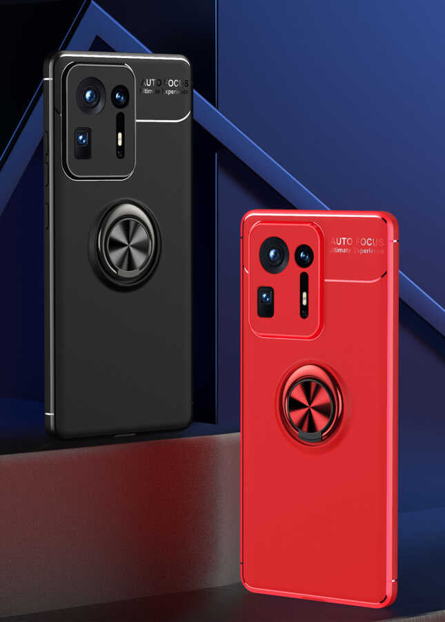 Xiaomi Mi Mix 4 Kılıf Mnc Ravel Silikon Kapak-Siyah-Kırmızı