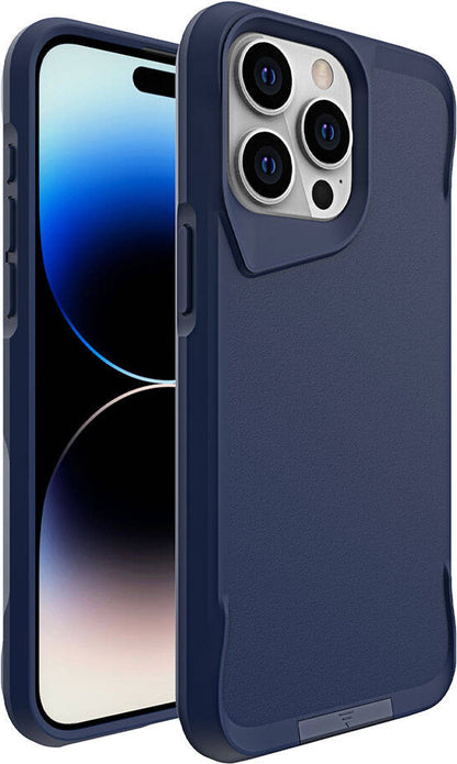 Apple iPhone 15 Pro Max Kılıf Mnc Airbag Kenarlı T-Max Mat Standlı Kapak-Lacivert