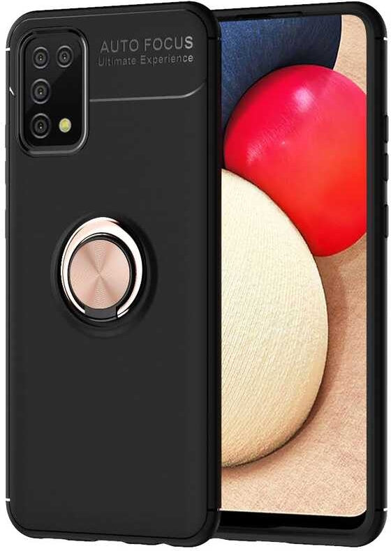 Galaxy A02S Kılıf Mnc Ravel Silikon Kapak-Siyah-Rose Gold