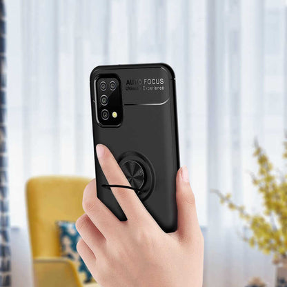 Galaxy A02S Kılıf Mnc Ravel Silikon Kapak-Siyah-Rose Gold